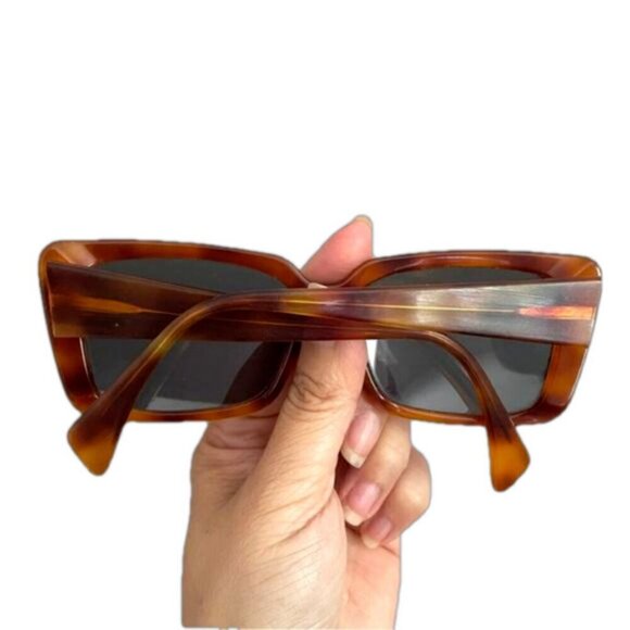 Vintage Brown Tortoise Rectangular Sunglasses - made in France 🇫🇷 - Picture 9 of 10